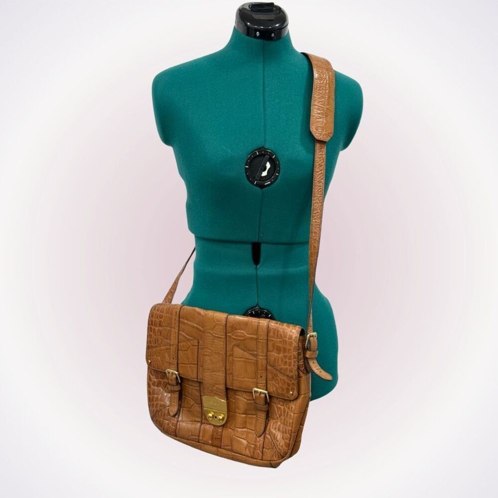 Ralph Lauren brown leather crossbody messenger bag | Sz OS